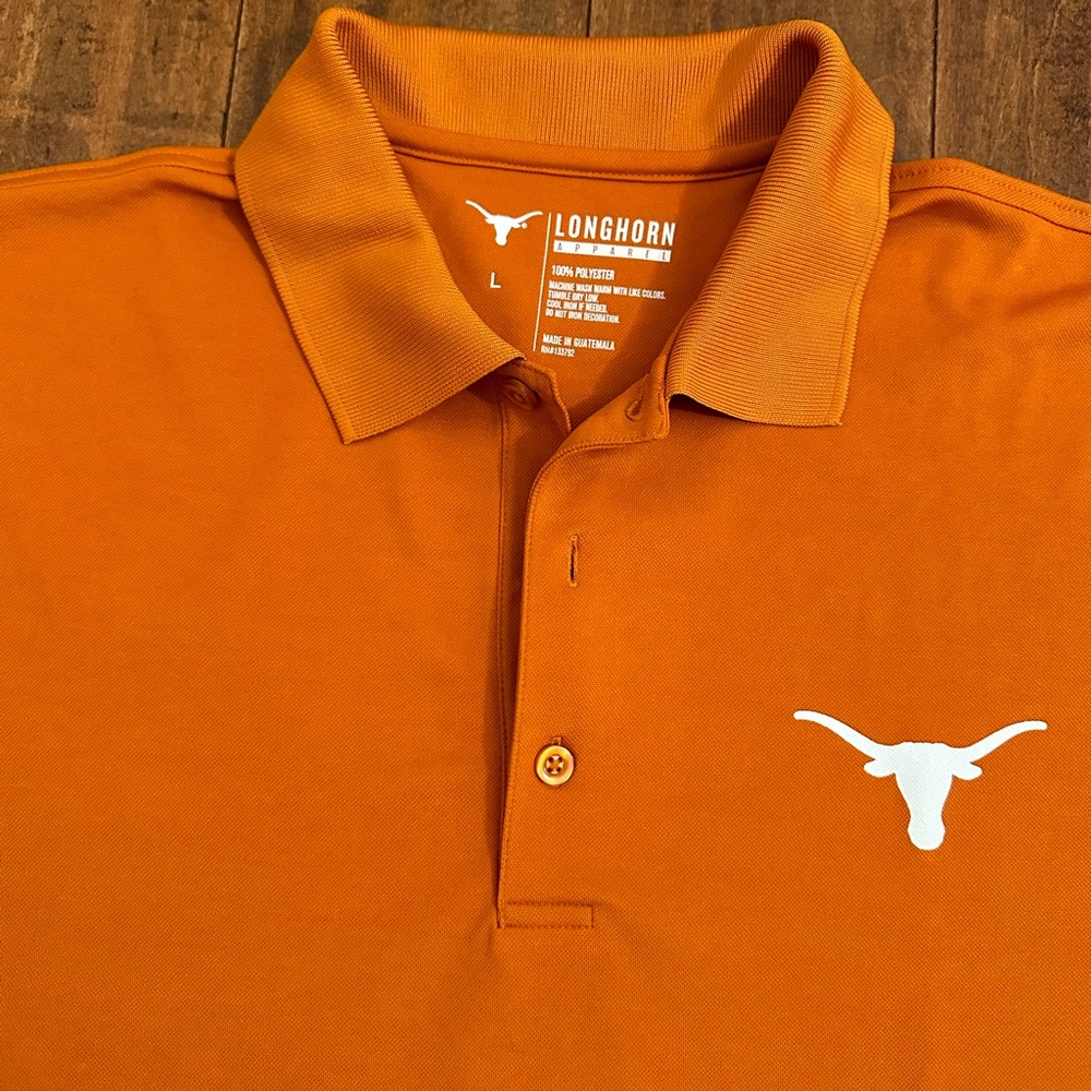 Longhorn Apparel UT University of Texas Burnt Orange Longhorn Polo Sz Large - Picture 3 of 8